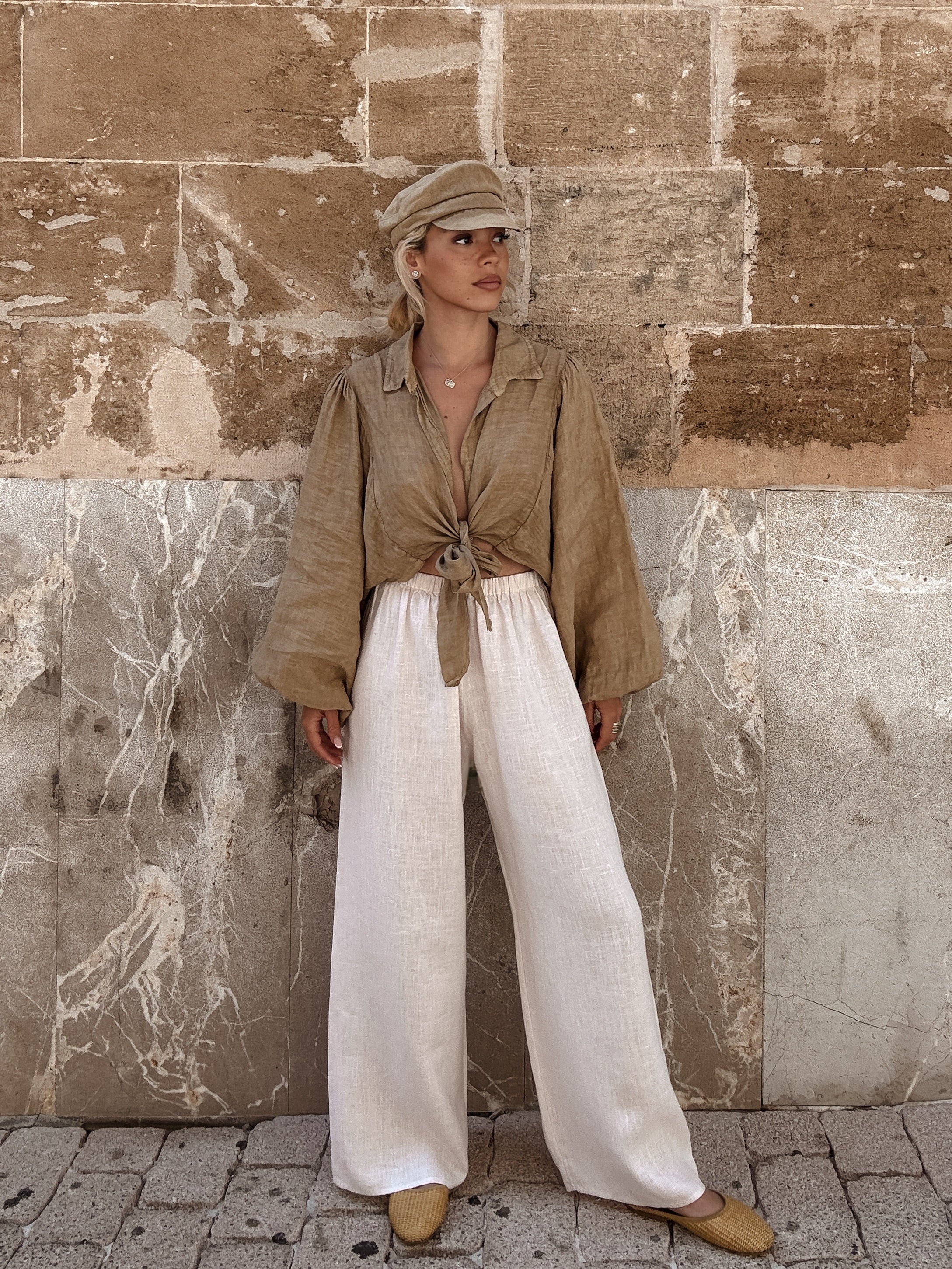 The Dream Girl Linen Trouser — Wide Leg Women's Trousers