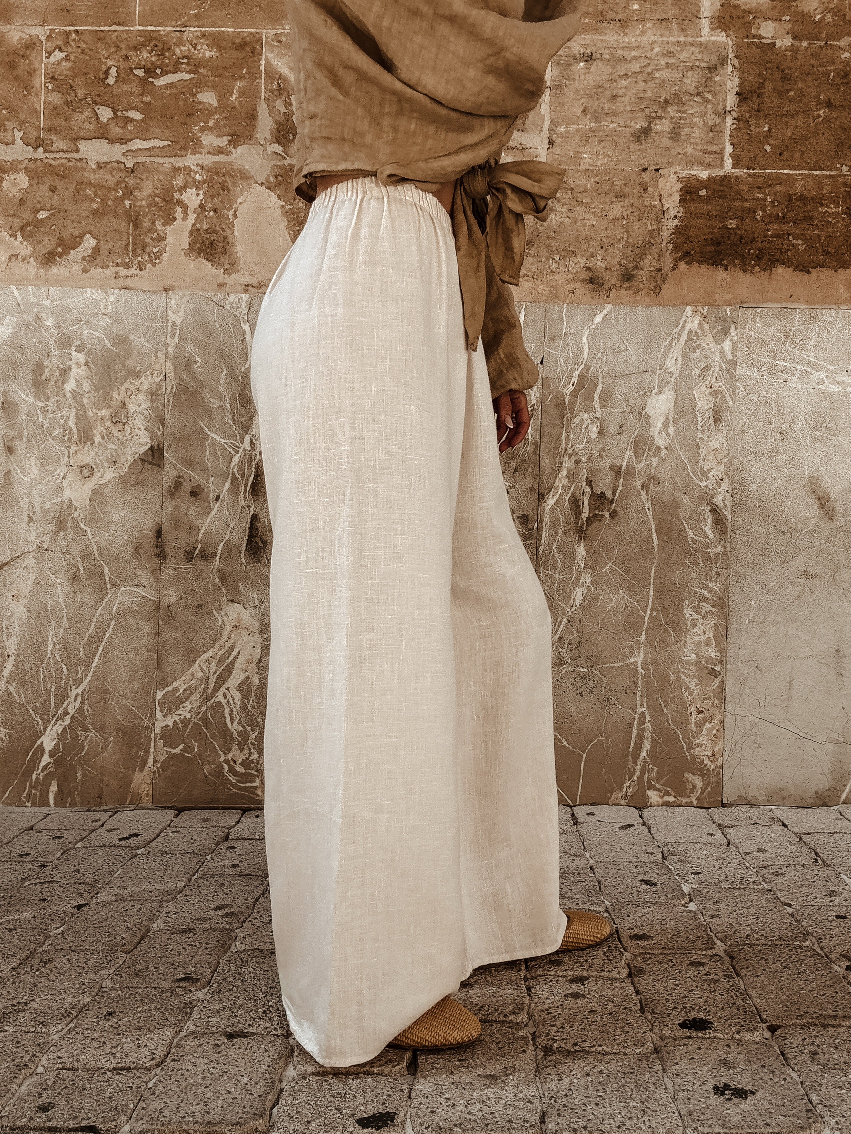 The Dream Girl Linen Trouser — Wide Leg Women's Trousers