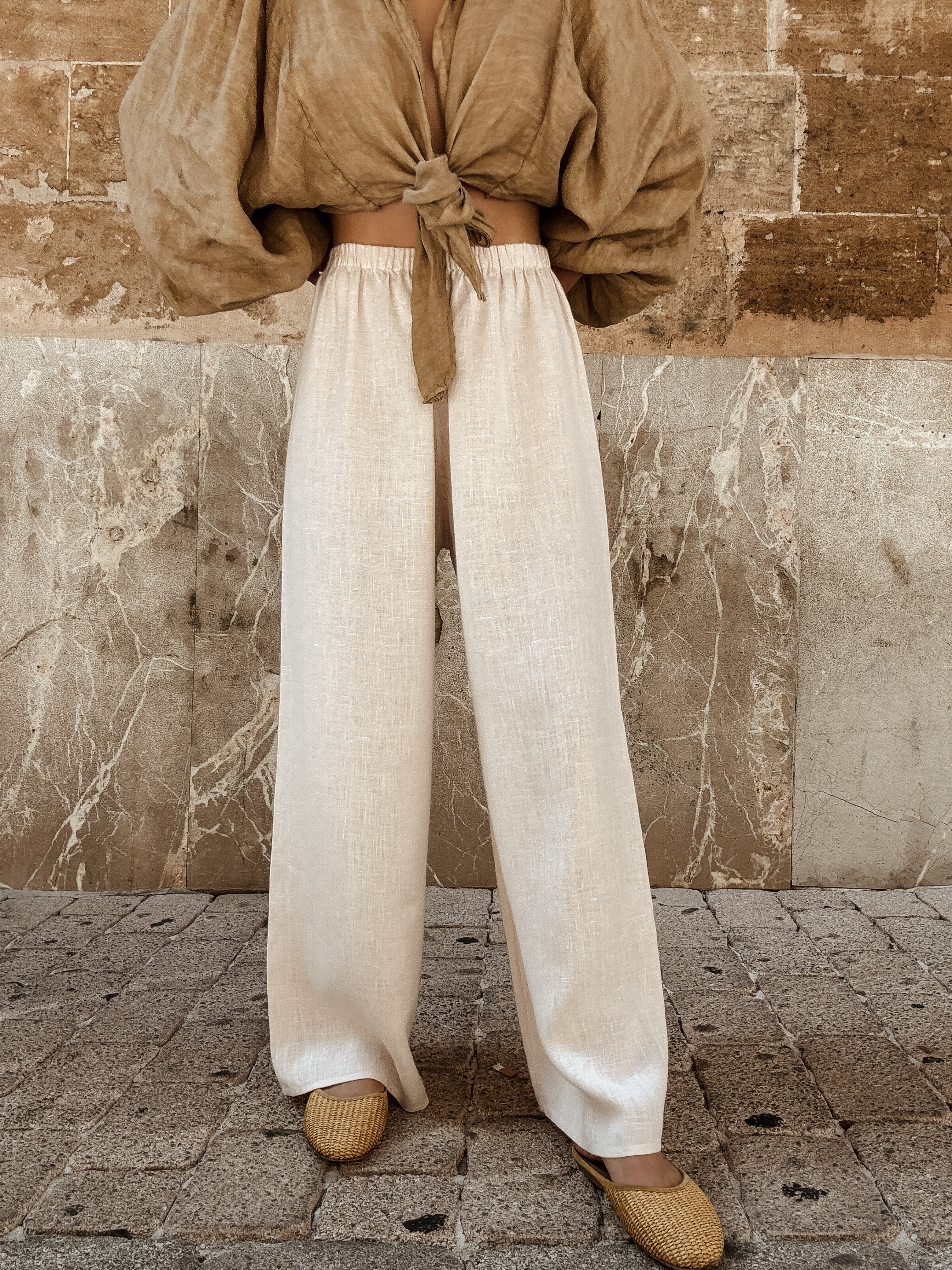The Dream Girl Linen Trouser — Wide Leg Women's Trousers
